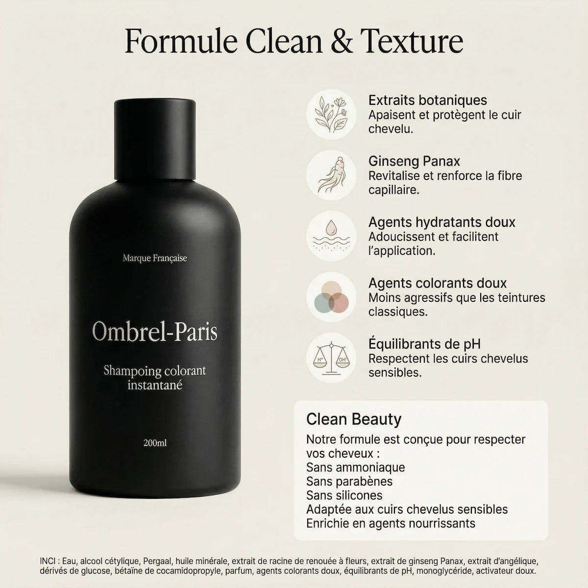 Shampoing colorant instantané Ombrel-Paris